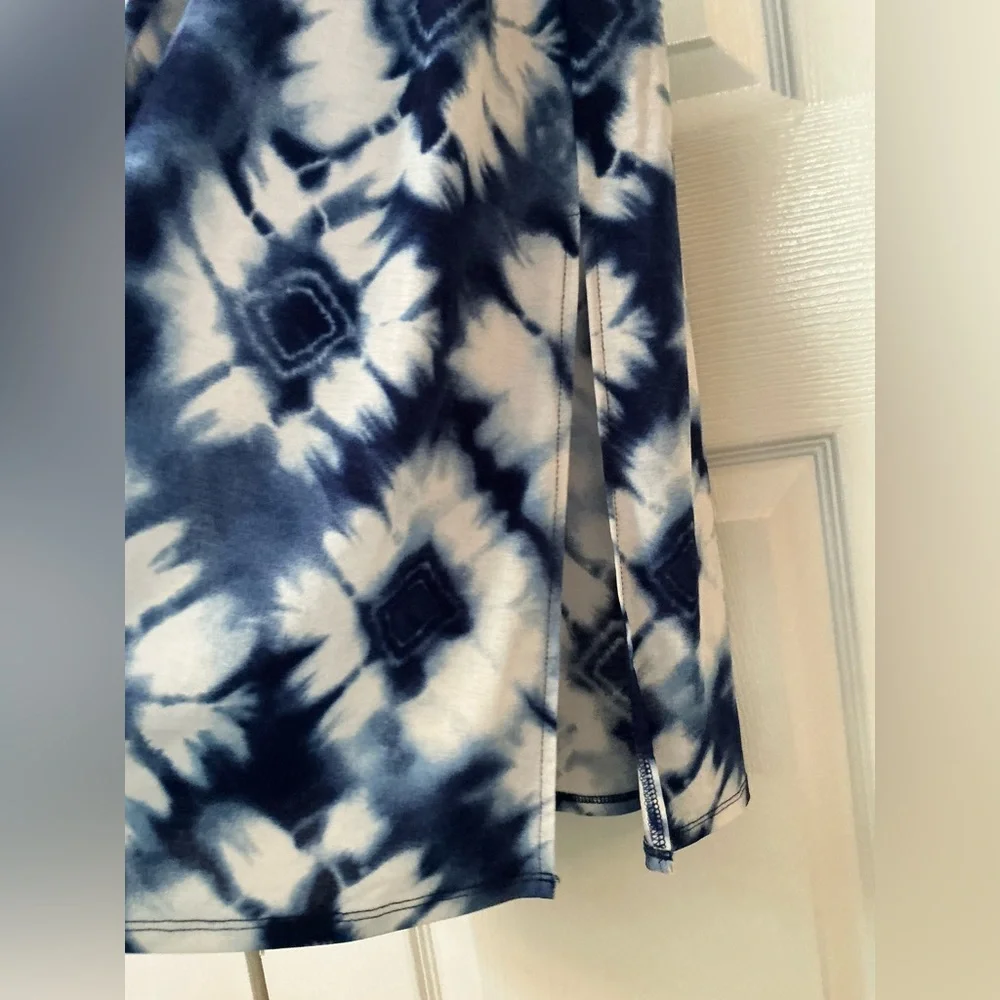 Three Pink Hearts Navy Top with Navy and White Tie-Dye Maxi Dress